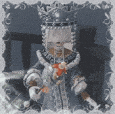 a painting of a woman in a costume with a crown