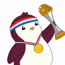 gold winner victory penguin goat