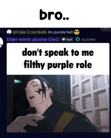 a picture of a man with long hair and a caption that says " bro "