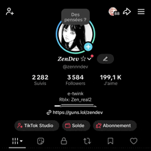 a screenshot of zendev 's profile on a social media platform