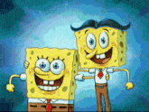 a cartoon drawing of spongebob and mrs. spongebob
