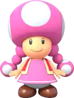 a pink mushroom with a white circle in the middle of it