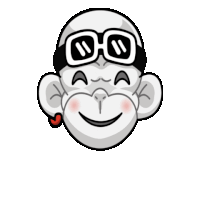 a cartoon of a monkey wearing sunglasses and smiling