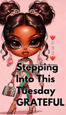 stepping into this tuesday grateful is written on the poster