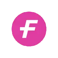 a pink circle with the letter f in it