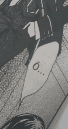 a black and white drawing of a person with the letters o and o on it
