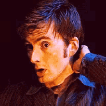 a man with a surprised look on his face