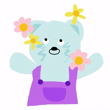 animal bear cute flower happy