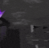 a robot with a purple light coming out of it and the words es cine !!! below it
