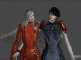 two female video game characters drinking beer with a gray background that says plujplog on it