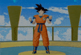 a cartoon character named goku is standing in a room
