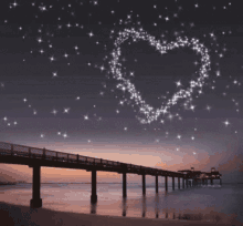 heart in the stars on the pier