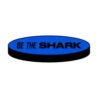 a blue button that says be the shark