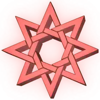 a red star with a white background and a circle in the middle