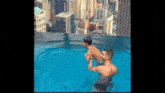 Ronaldo With Son In Pool GIF - Ronaldo With Son In Pool GIFs