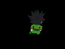 three cartoon characters are standing next to each other on a black background ..