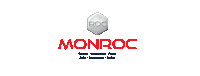 a red and white logo for monroc suspensions