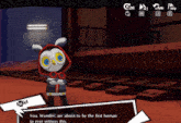 a video game character named lufel is talking about being the first human to ever witness this