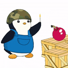 cartoon boom explosion pain penguin