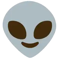 an alien giving a peace sign with his hands