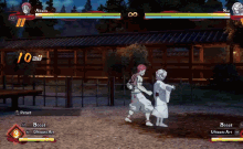a video game is being played with two characters named akaza and rei