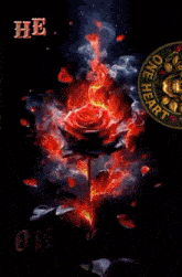 a heavy roses one heart poster with a red rose in the center