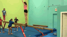 backflip balance beam perfect landing nailed it gymnastics
