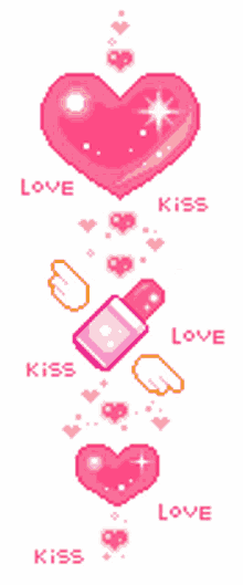 love kiss love kiss hearts cute pink hearts
