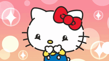 a hello kitty cartoon with a red bow on her head