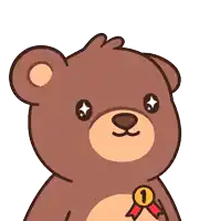 a brown teddy bear with a number 1 ribbon around his neck