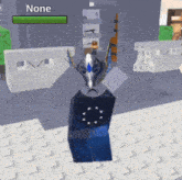 a person in a video game with the word none in the corner