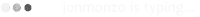 a logo that says jon monzo is typing on a white background