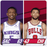 two basketball players from the kings and the bulls