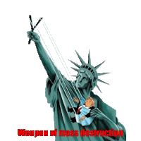 a picture of the statue of liberty holding donald trump