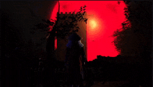 a ladder is lit up in the dark