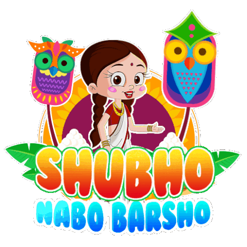 Shubho Nabo Barsho Chutki Sticker - Shubho Nabo Barsho Chutki Chhota Bheem Stickers