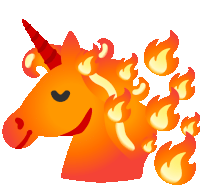 Unicorn Fire Sticker - Unicorn Fire Solar Unicorn Stickers