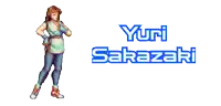 a video game character named yuri sakazaki is standing on a white background