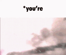 a white background with the words you 're in black letters