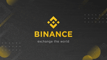 a black background with a yellow logo for binance