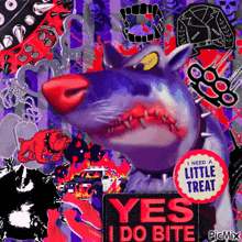 a picture of a dog with a patch that says yes i do bite on it
