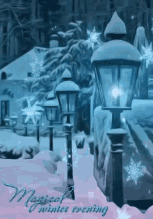 lamppost snowfall