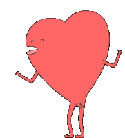 a cartoon drawing of a heart with legs