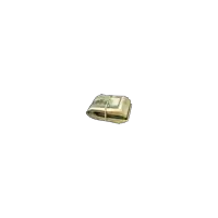 a stack of twenty dollar bills is tied together with a rubber band
