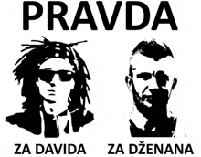 a black and white drawing of a man and a woman with the words pravda za davida