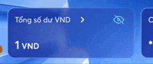 a blue screen with the number 1 vnd written on it