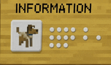 a sign with a picture of a dog says information
