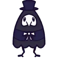 a cartoon character wearing a top hat and bow tie