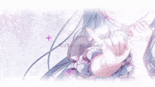 a drawing of a girl with a bottle of perfume in front of her