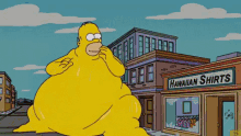 Homer Simpson Maglietta Taglia Giusta Hawaiana Grasso Taglia Forte GIF - Homer Simpson T Shirt Size GIFs